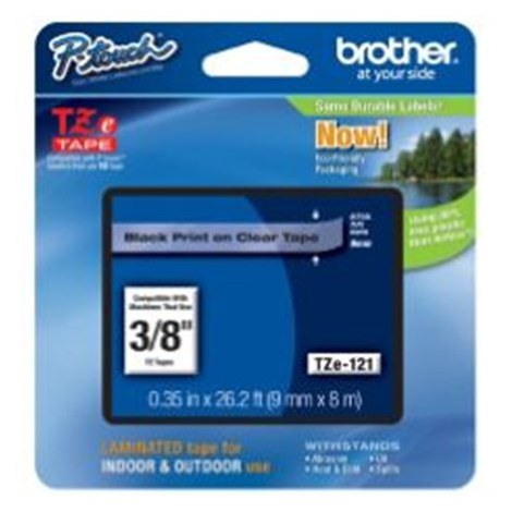Brother | 121 | Laminated tape | Thermal | Black on clear | Roll (0.9 cm x 8 m) - 2